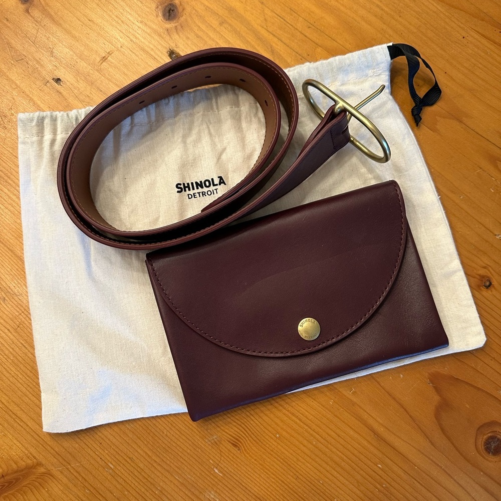 NWT Shinola Burgundy Belt Bag XS/S